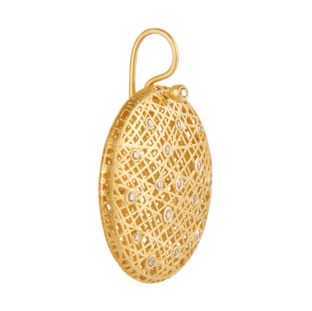 18K GOLD ROUND LACE EARRINGS