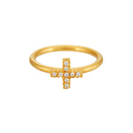 18 KARAT GOLD DIAMOND POSITIVE SIGN LILAH STACK RING