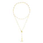 24K GOLD BAMBOO PEARL WRAP NECKLACE