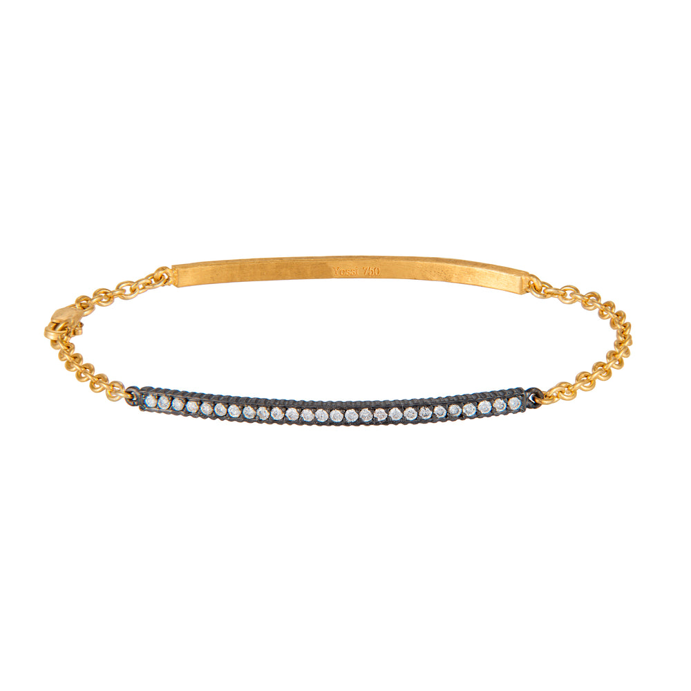 24K Yellow Gold Overlay 'Tudor' Obsidian Black Triple Row Tennis Bracelet –  Jewelers Touch