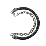 OXIDIZED STERLING SILVER & LEATHER PUNTA GALERA SMALL SPACE BRACELET