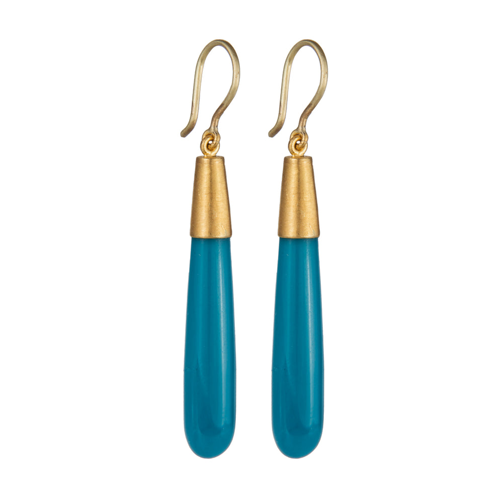 24K GOLD TURQUOISE JANE CONE EARRINGS