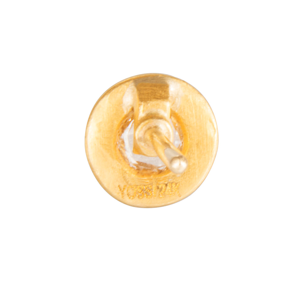 24K GOLD ROSE-CUT DIAMOND MICA STUD EARRINGS