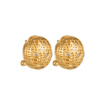 18K GOLD DIAMOND LACE FRENCH CLIP EARRINGS