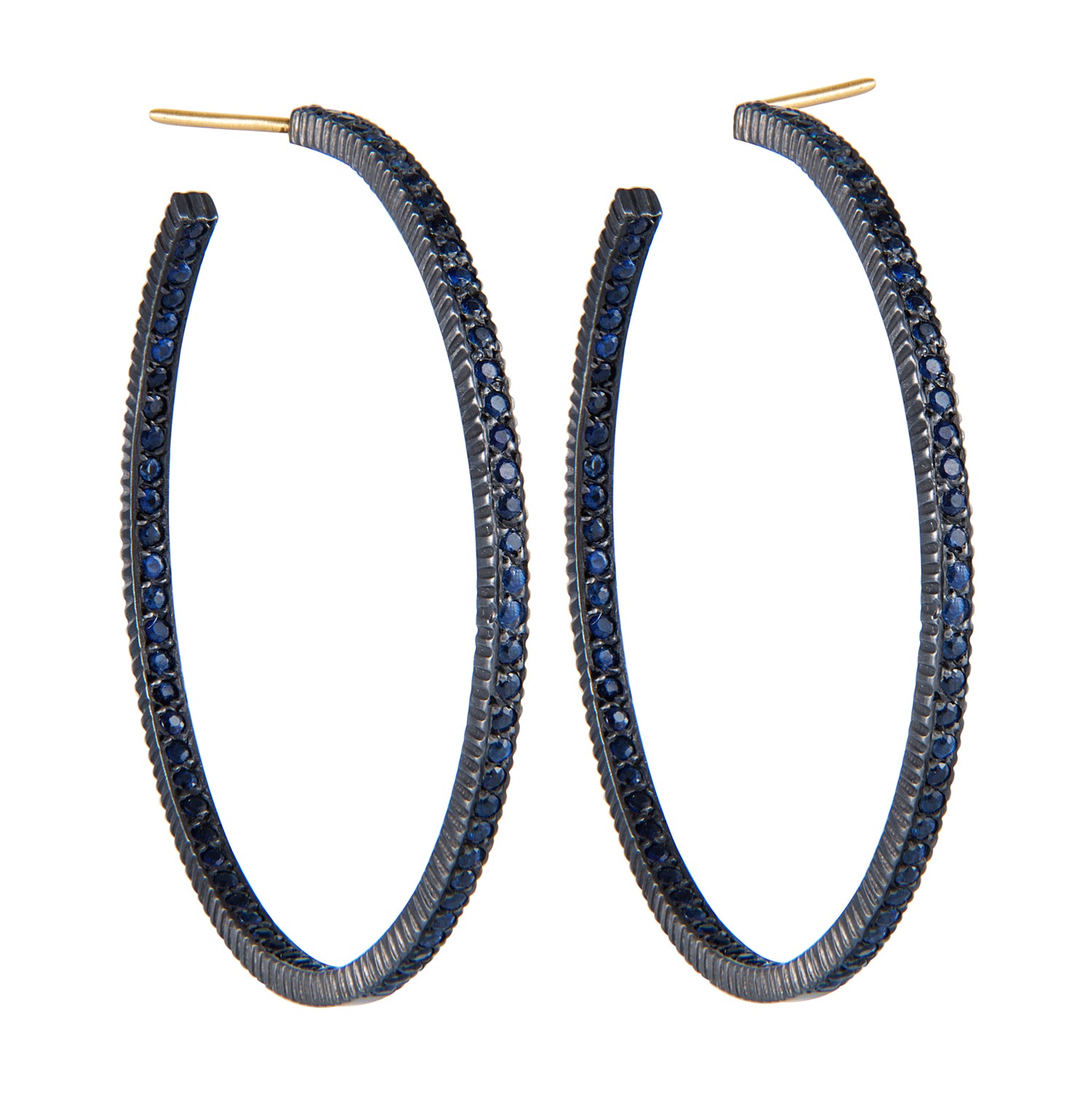 Minimal Blue Triple Hoop Earrings – www.pipabella.com