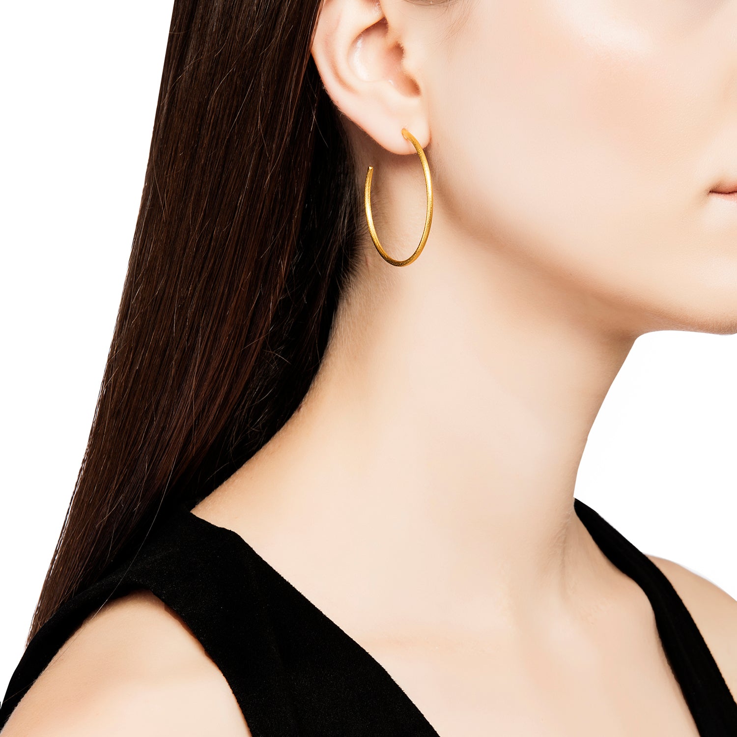 Silver Reflections 24K Gold Over Brass Hoop Earrings, Color: Gold - JCPenney