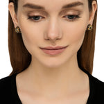 24K GOLD & OXIDIZED GILVER FRENCH CLIP LIBRA EARRINGS