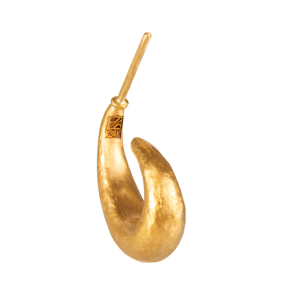 24K GOLD SMALL ROXANNE HOOP EARRINGS