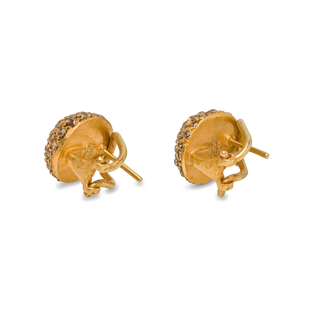 24K GOLD & COGNAC DIAMONDS FRENCH CLIP ROXANNE EARRINGS