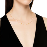 24K GOLD SMALL BAMBOO PEARL BEADED NECKLACE