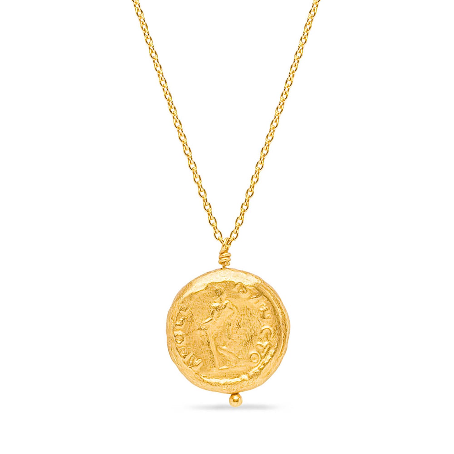 24K GOLD ROMAN FACE COIN NECKLACE – Yossi Harari