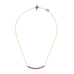 18K GOLD & OXIDIZED GILVER RUBY LILAH SMILE NECKLACE