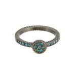 OXIDIZED GILVER TEAL BLUE DIAMOND LILAH STACK RING