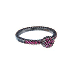 OXIDIZED GILVER RUBY LILAH STACK RING
