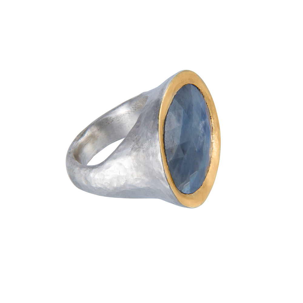 24K GOLD & STERLING SILVER SAPPHIRE ROXANNE RING