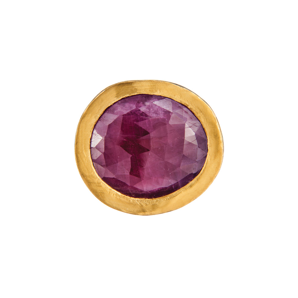 24K GOLD & STERLING SILVER PINK SAPPHIRE ROXANNE RING