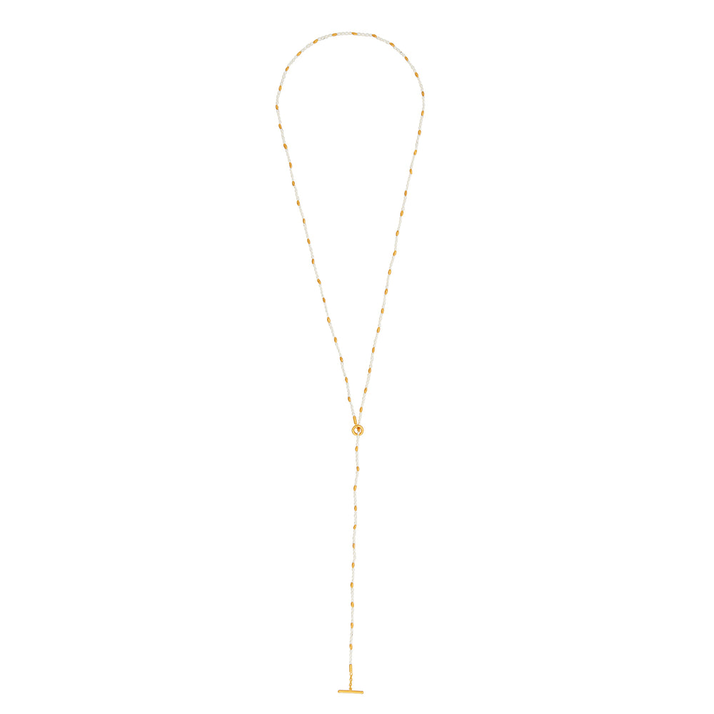 24K GOLD PEARL WRAP NECKLACE