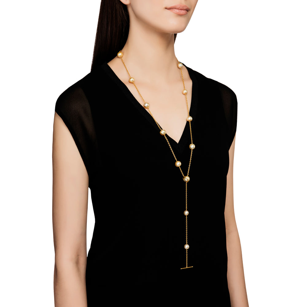 24K GOLD PEARL ROXANNE WRAP NECKLACE