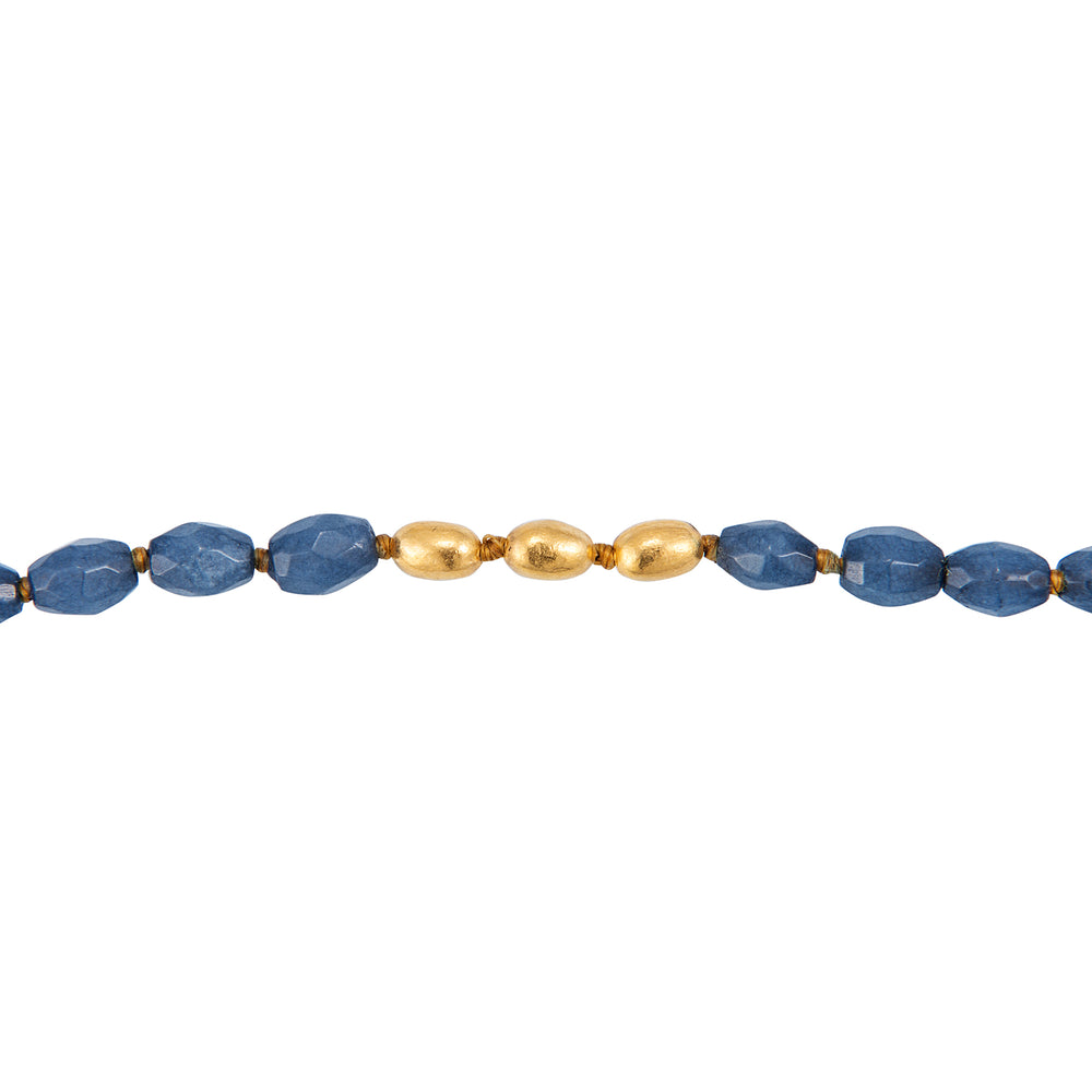 24K GOLD & BLUE SAPPHIRE ROXANNE WRAP NECKLACE